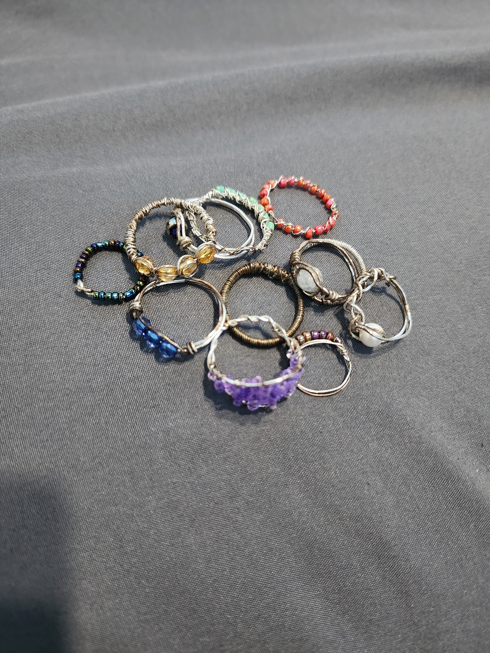 Assorted Beaded & Wire Accent Rings